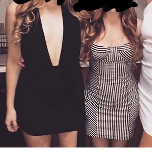 Nasty Gal halter mini plunging dress